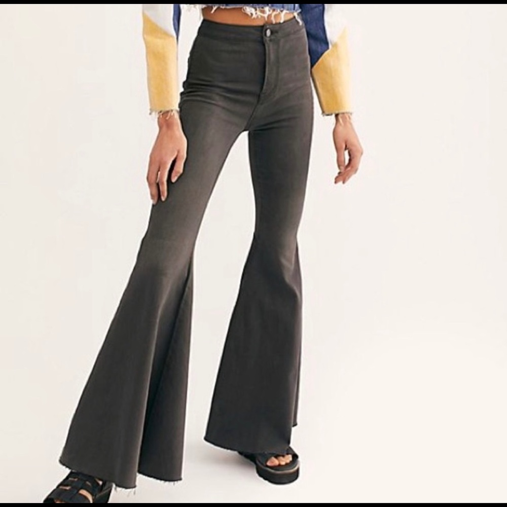 Free people float on flare black jeans